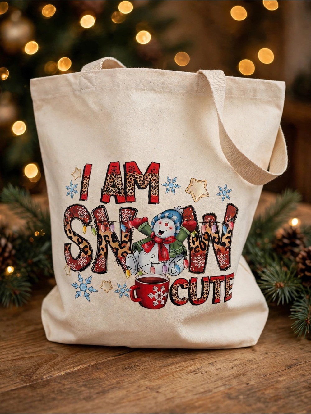 Christmas Canva Tote Bag Organic Cotton